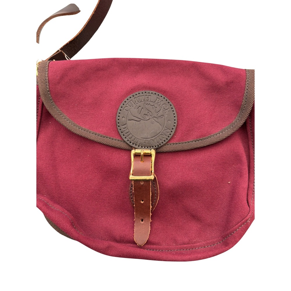 Duluth Pack Shell Bag Burgundy Canvas Leather Conceal Carry Purse Made in USA
